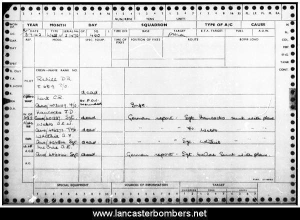 Loss Card - Z1470 - UV-R - Whittick - via www.lancasterbombers.net