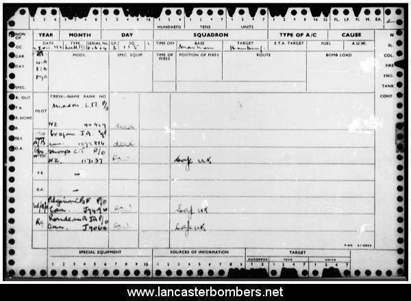 Loss Card - Z1624 - KO-D - Mason - via www.lancasterbombers.net