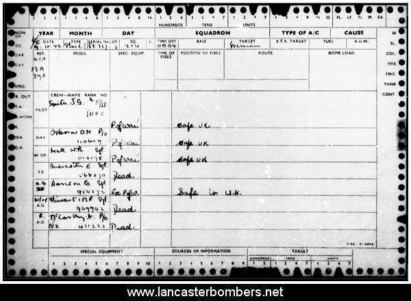 Loss Card - BF337 - BU-B - Smith - via www.lancasterbombers.net