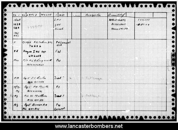 Loss Card - W4308 - UV-C - Osborn - via www.lancasterbombers.net