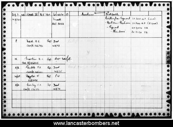 Loss Card - BJ762 - OW-O - Todd - via www.lancasterbombers.net