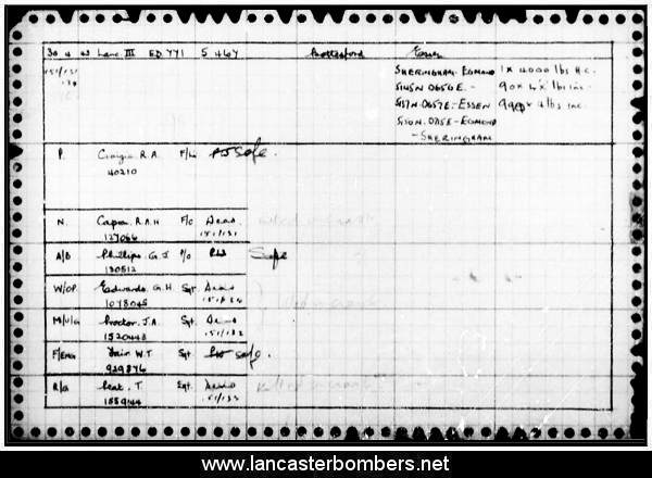 Loss Card - ED771 - PO-E - Craigie - via www.lancasterbombers.net