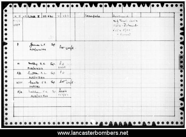 Loss Card - HE530 - HD-? - James - via www.lancasterbombers.net