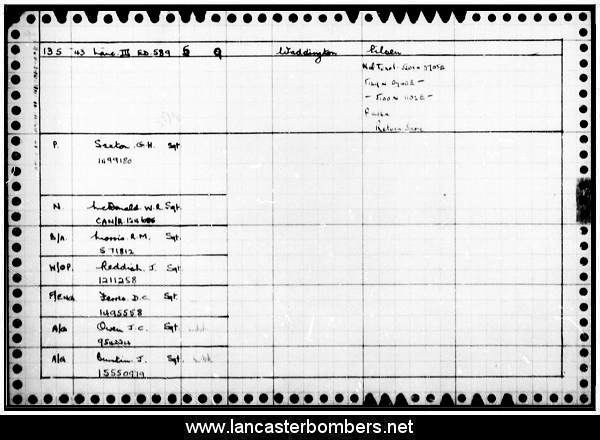 Loss Card - ED589 - WS-P - Saxton - via www.lancasterbombers.net