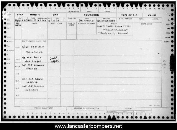 Loss Card - HF544 - HD-Q  - Airy - via www.lancasterbombers.net