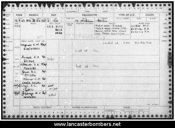 Loss Card - EH937 - WP-S - Longmore - via www.lancasterbombers.net