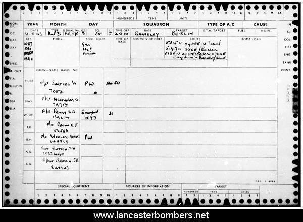 Loss Card - HR878 - TL-J - Surtees - via www.lancasterbombers.net