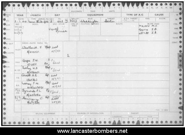 Loss Card - JA902 JO-D - Weatherill - via www.lancasterbombers.net