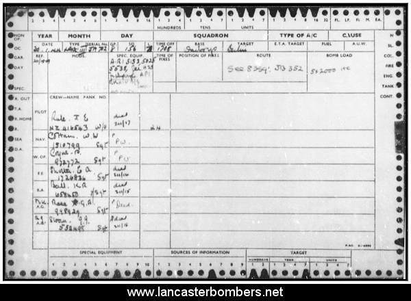 Loss Card - JA702 - GT-Z - Rule - via www.lancasterbombers.net