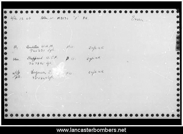 Loss Card - N3594 UX-F - Butcher - via www.lancasterbombers.net