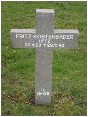 Uffz. Fritz Kostenbader - headstone TE-12-135 - by Fred Munckhof