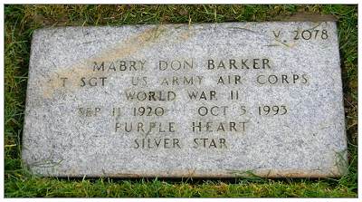T/Sgt. Mabry Don Barker - memorial