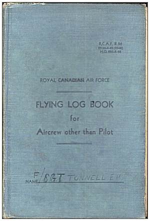 Cover - Flying Log Book - 1395660 - Flight Sergeant - Navigator - Eric Henry Tunnell - RAFVR