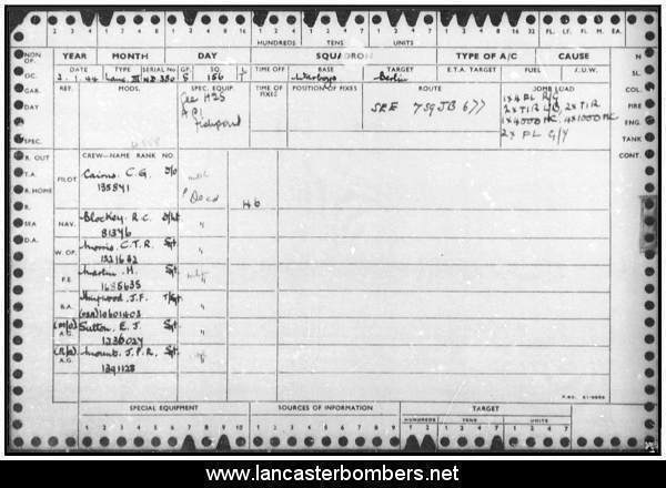 Loss Card - ND380 - GT-T - Cairns - via www.lancasterbombers.net