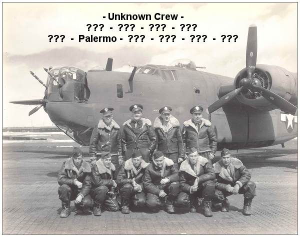 S/Sgt. Louis Palermo - front row - 2nd left - with unknown crew and location