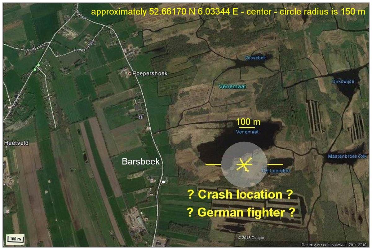 Lake Venemaat/De Loendert - Possible location ? - German Fighter - date unknown