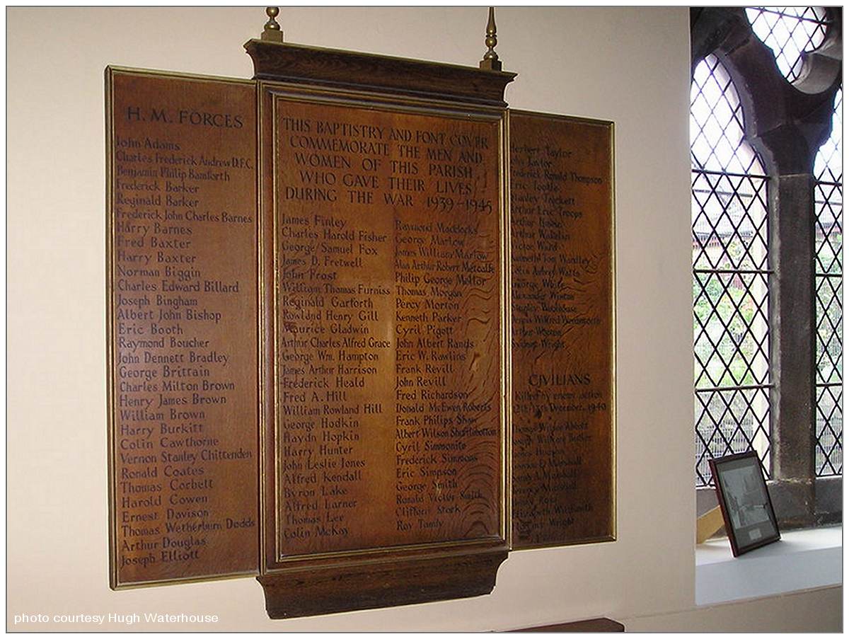 Memorial board - St Mary's Church, Walkley, Sheffield