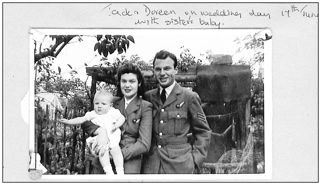 On wedding day 17 June 1942 - Jack Edward Gibbs and Doreen Margaret Betts