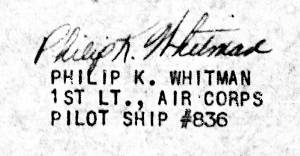 Signature of Philip K. Whitman - MACR 9120