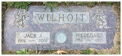 Headstone Jack J. Wilhoit - Hildegard Wilhoit née Robertson