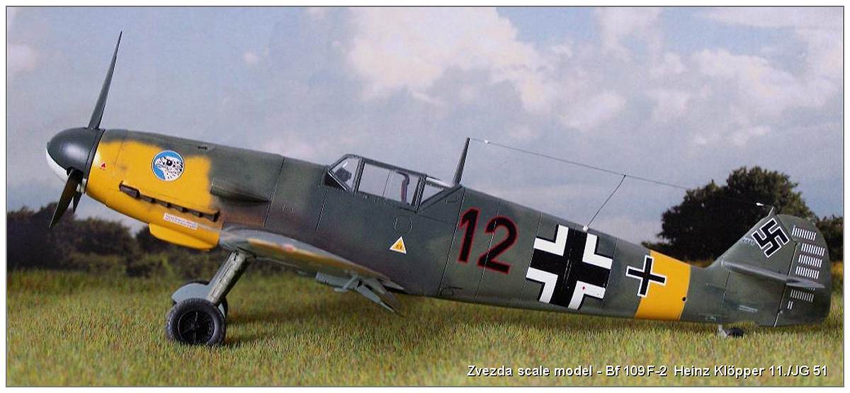 Zvezda scale model - Bf 109F-2 - Heinz Klöpper - 11./JG 51