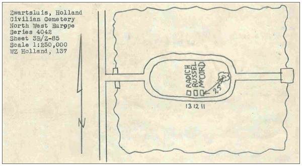 Cemetery Zwartsluis - Layout 1945